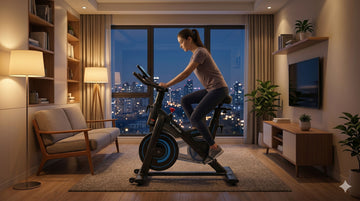 Wenoker JC318 – der leise Heimtrainer für die Wohnung mit geräuschlosem Magnetwiderstandssystem in einem modernen, kompakten Wohnzimmer