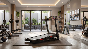 Wenoker X-T421 Klapplaufband mit automatischer Steigung in einem modernen Homegym.