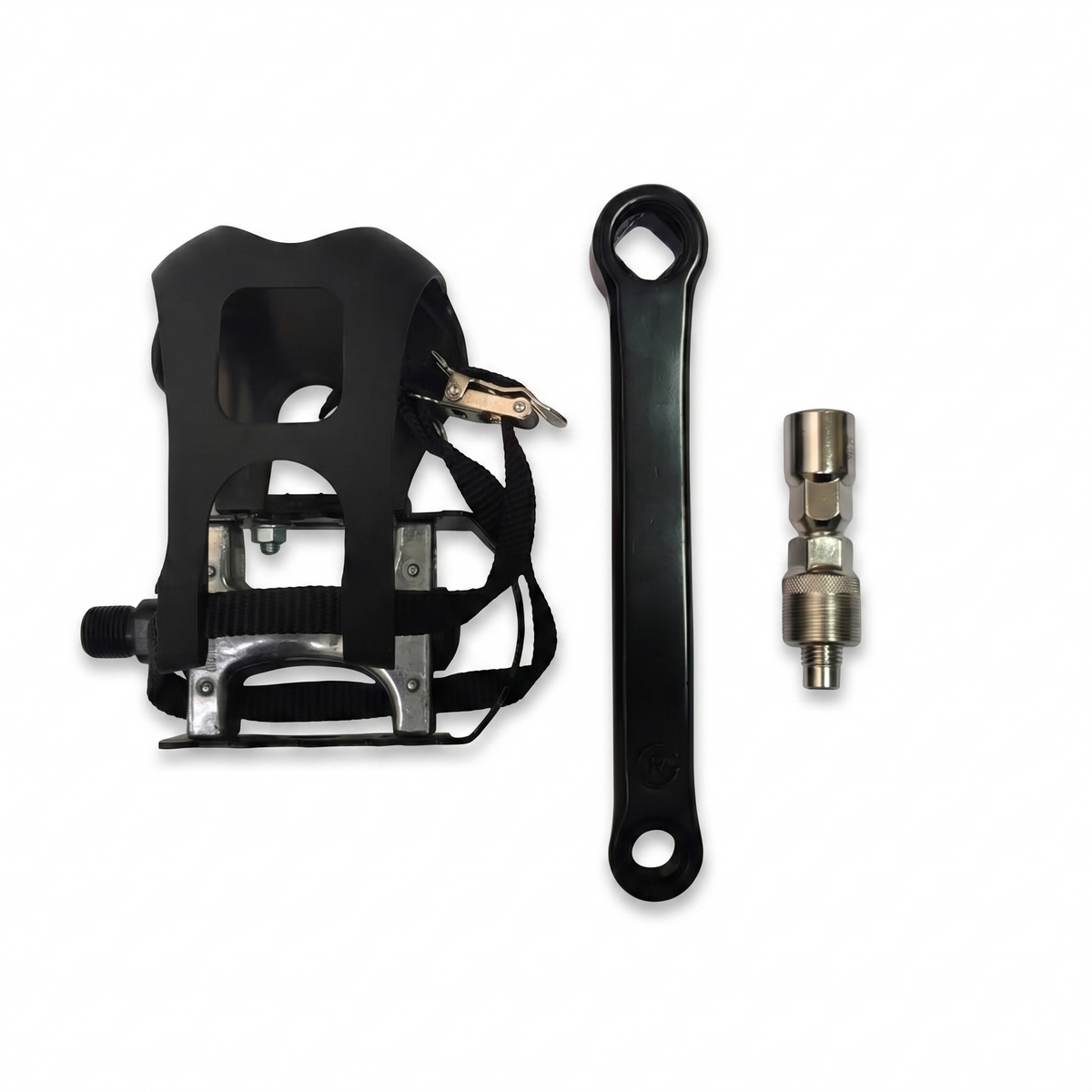 Wenoker Heimtrainer linkes Pedal und Kurbel