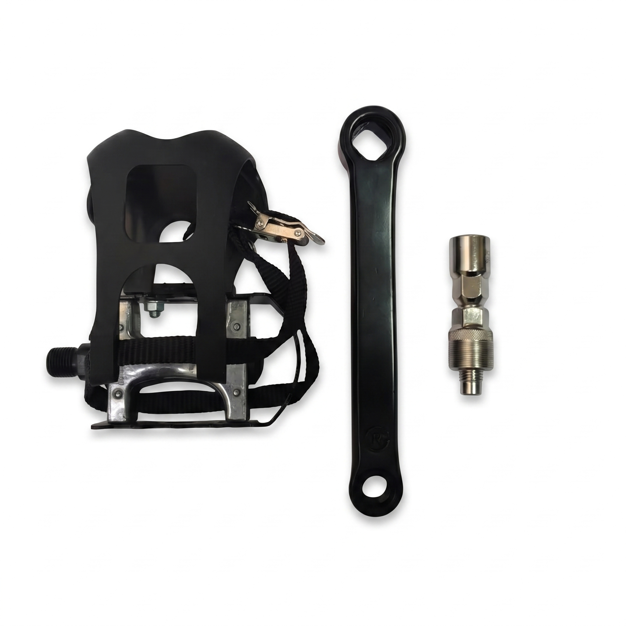 Wenoker Heimtrainer linkes Pedal und Kurbel