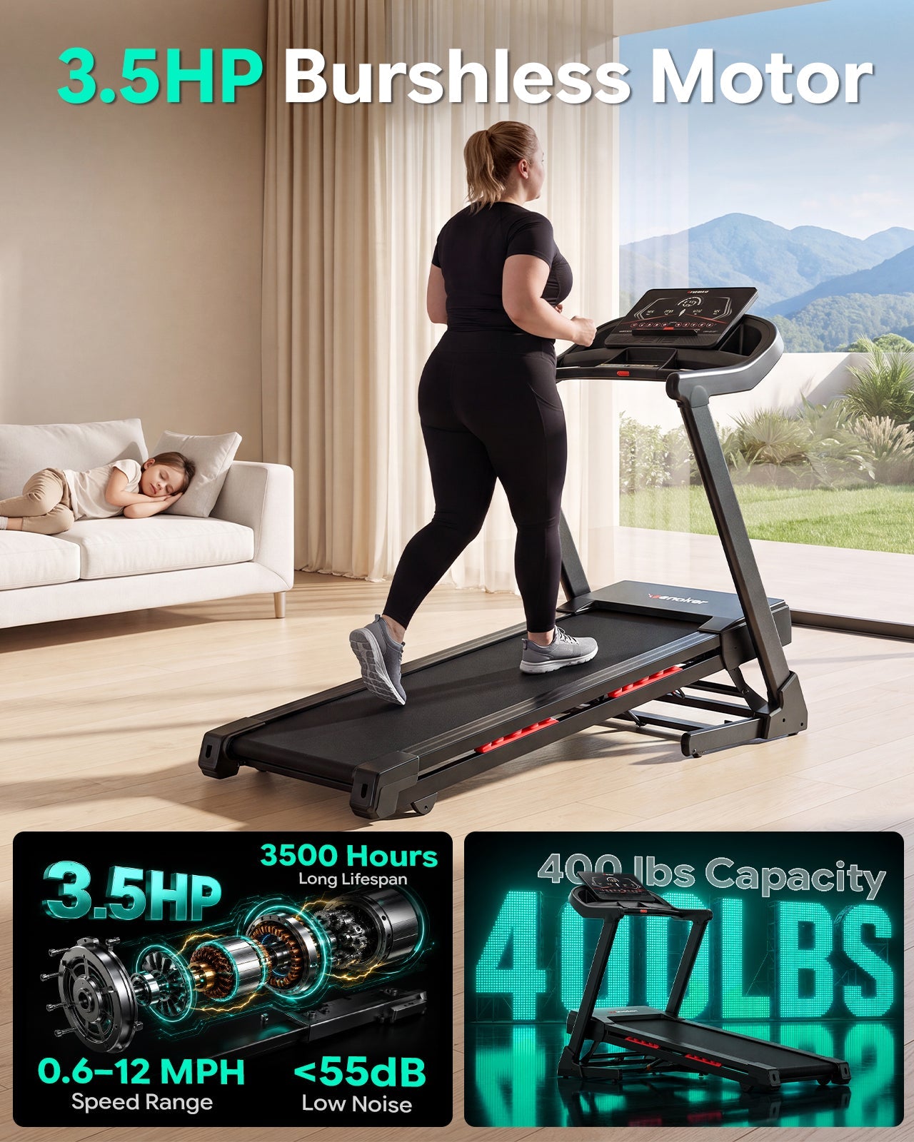 Wenoker X-T510M Laufband klappbar mit Steigung (Vorbestellung Versand ca. 8/15.)