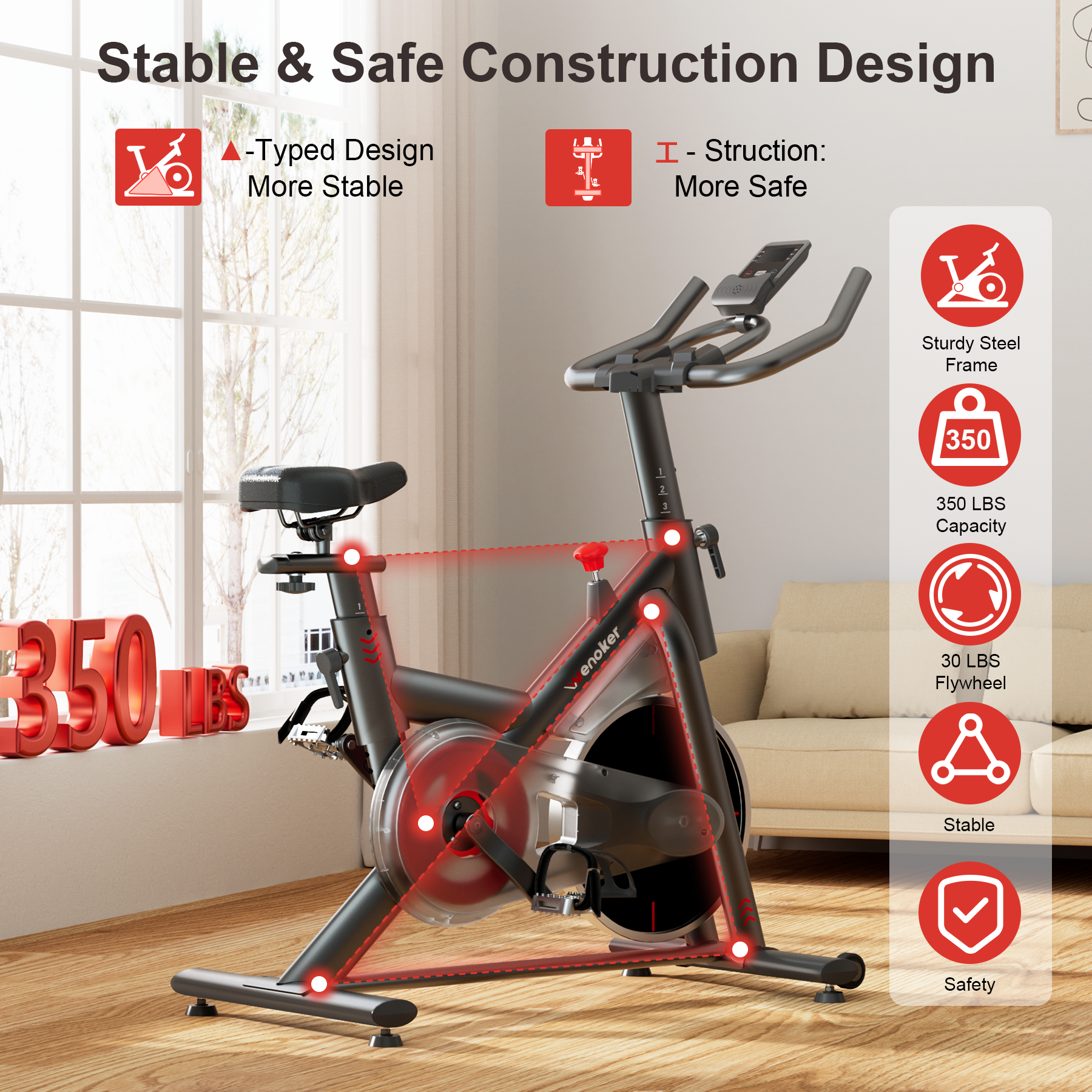 Wenoker Magnet-Heimtrainer JC318（Rot）