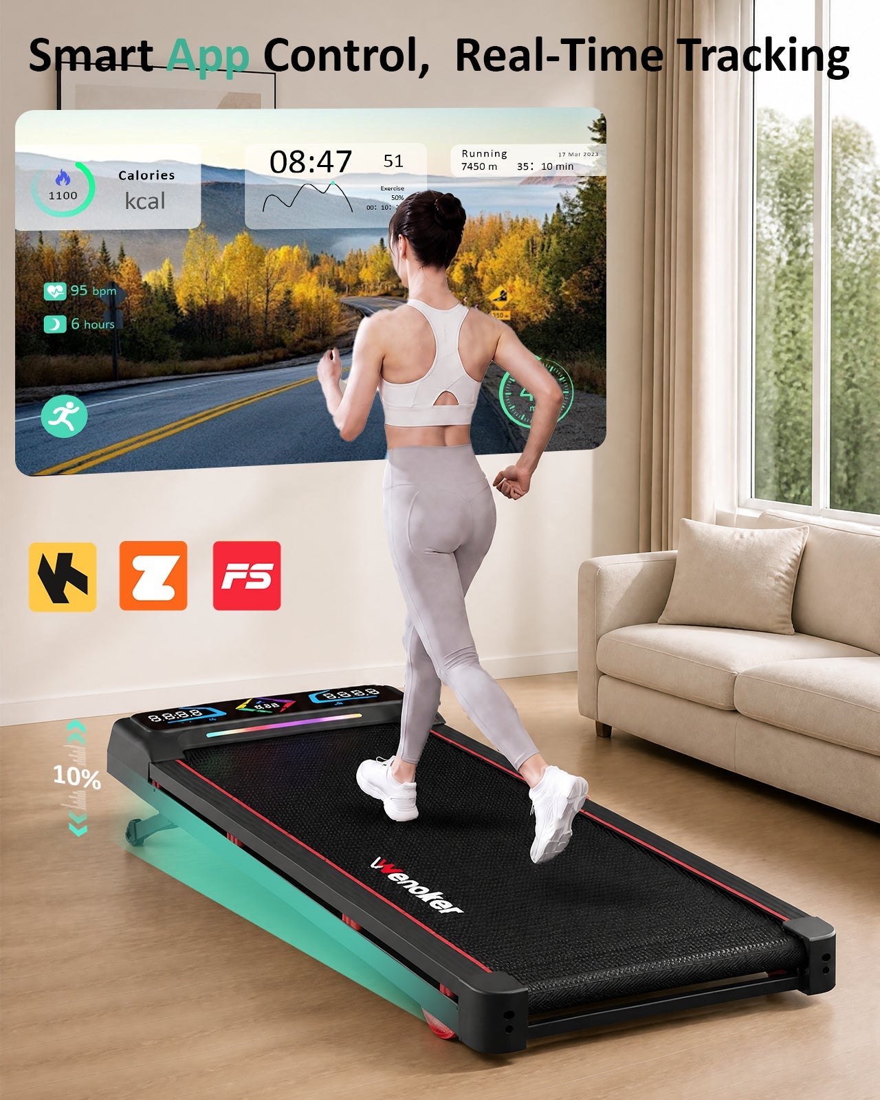 Wenoker A8 Walking Pad mit Steigung
