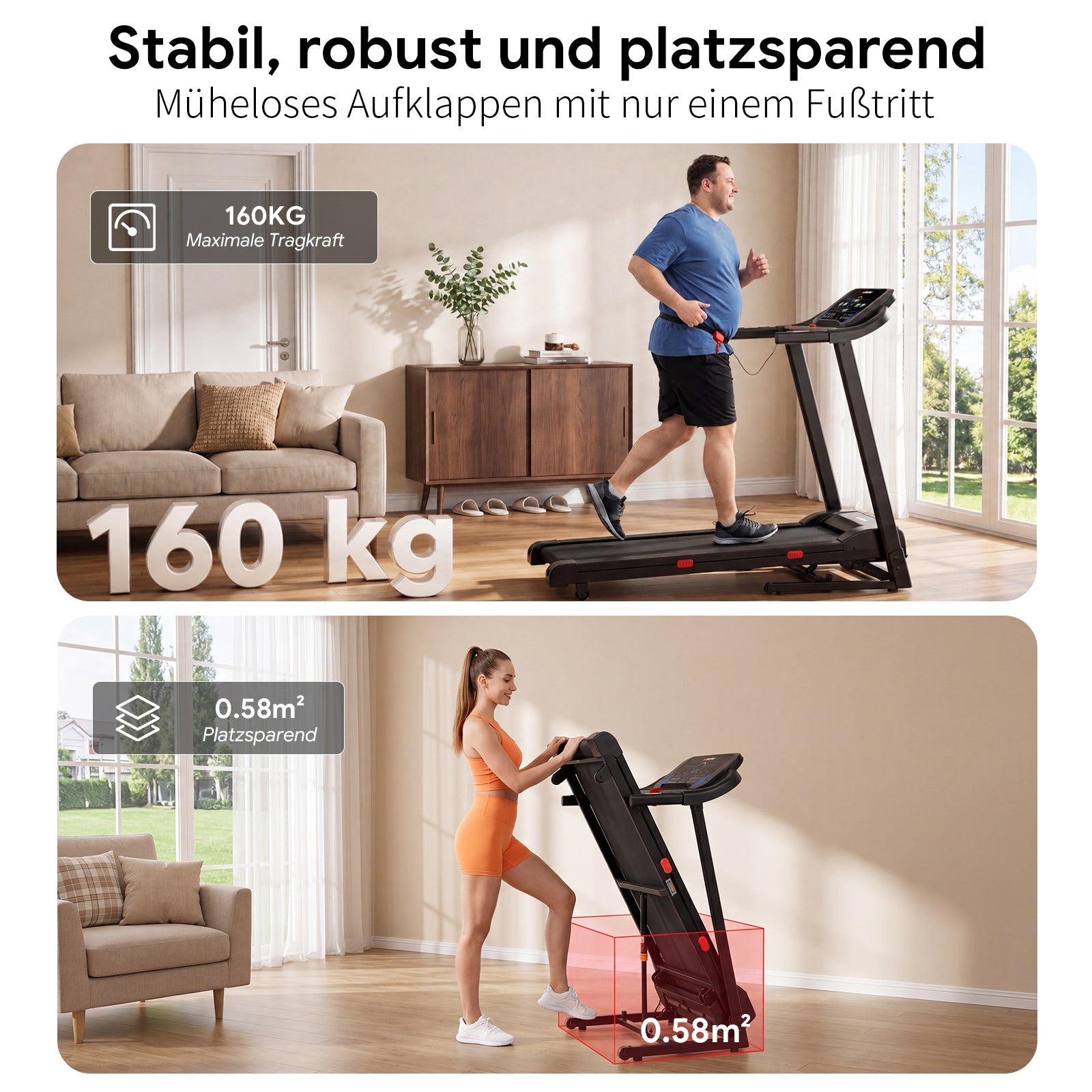 Wenoker X-T420 Klappbares Laufband mit Steigung